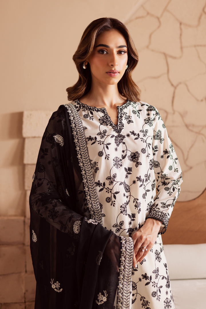 Pearl Of The Coast 3Pc - Embroidered Lawn Dress
