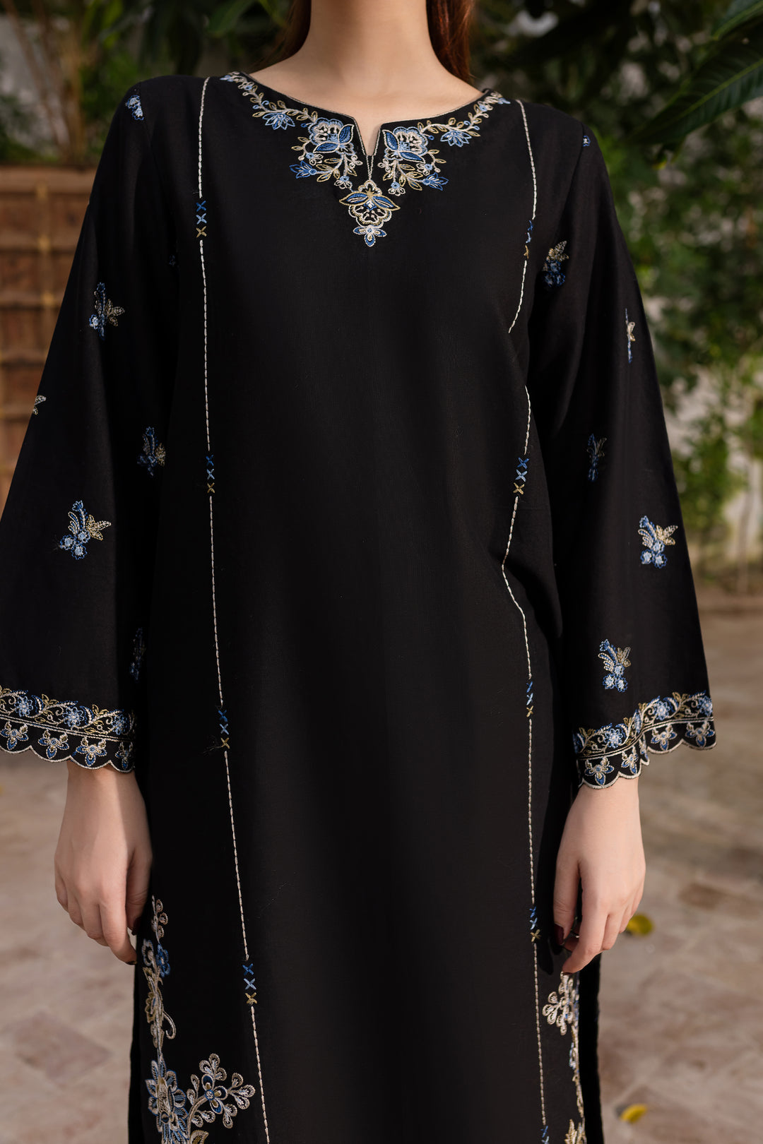 Nashwa 2Pc - Embroidered Khaddar Dress