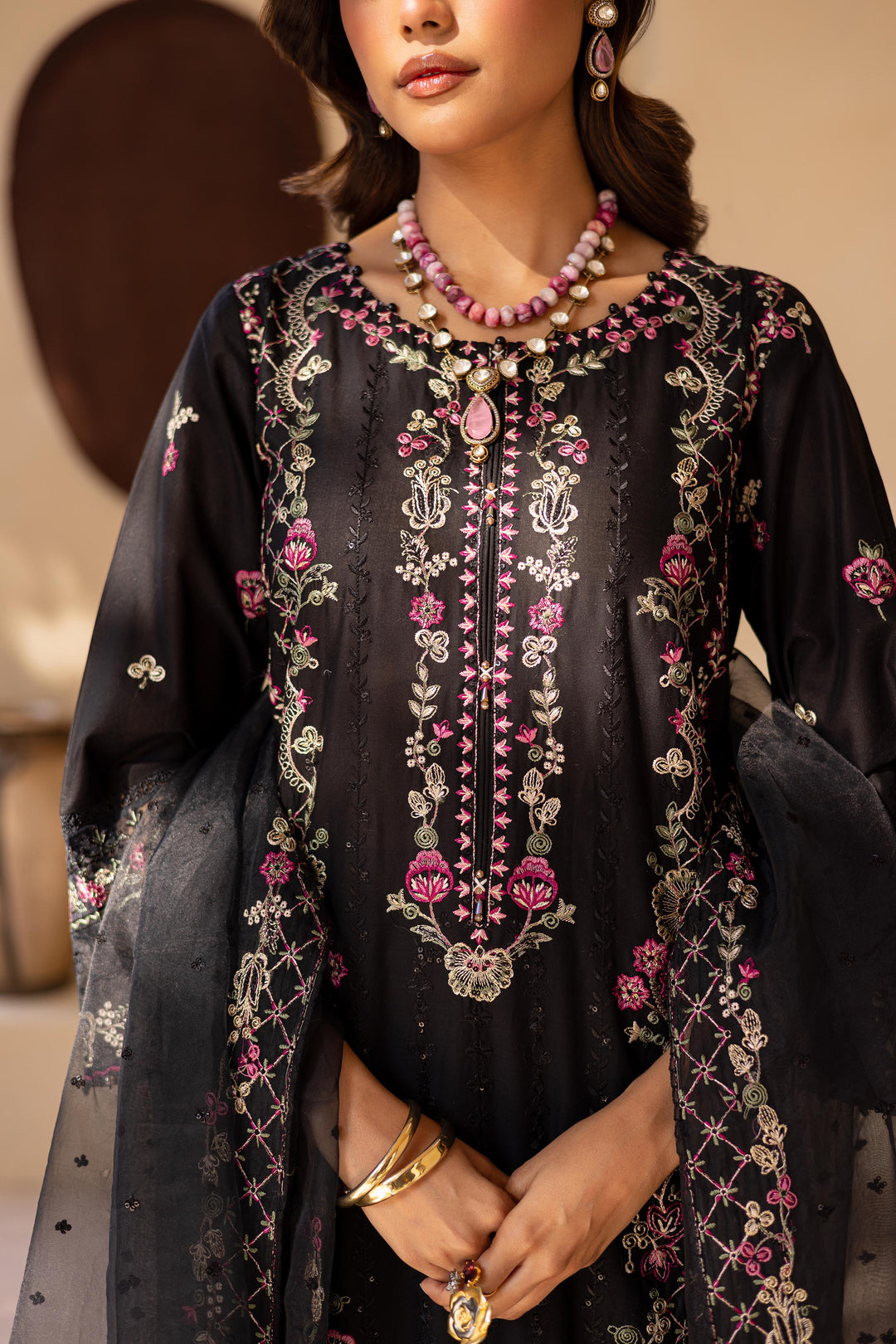 Black Onyx 3Pc - Embroidered Luxe PIMA