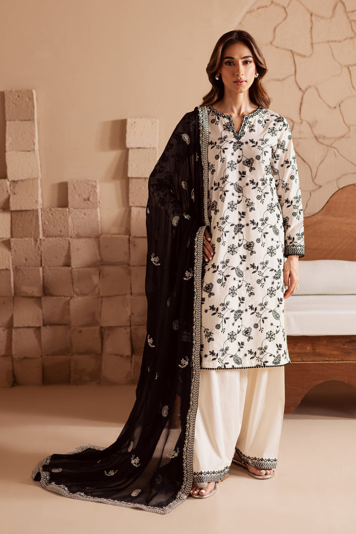 Pearl Of The Coast 3Pc - Embroidered Lawn Dress