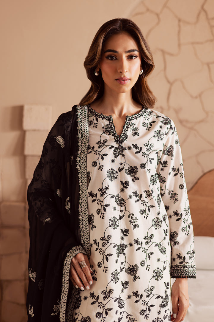 Pearl Of The Coast 3Pc - Embroidered Lawn Dress