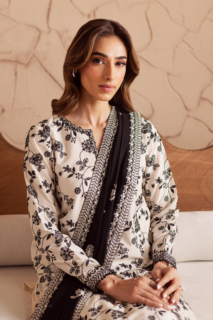 Pearl Of The Coast 3Pc - Embroidered Lawn Dress