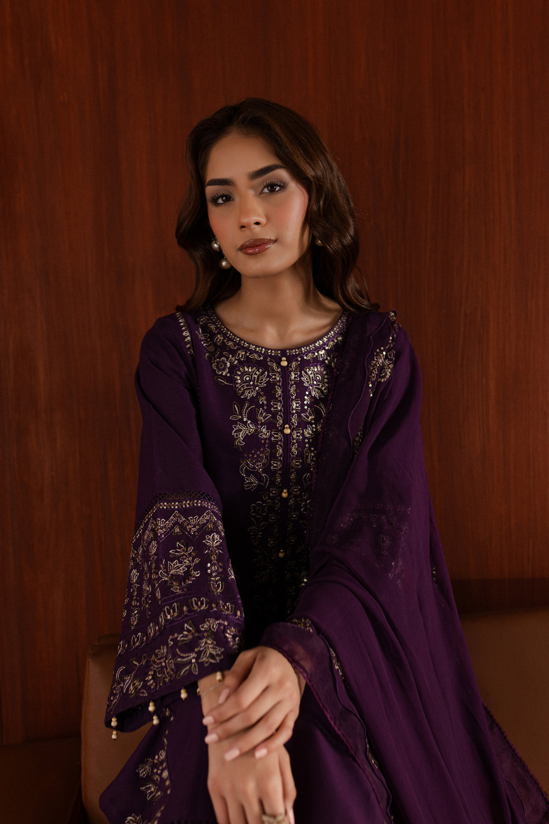 Willow 3Pc - Embroidered Khaddar Dress