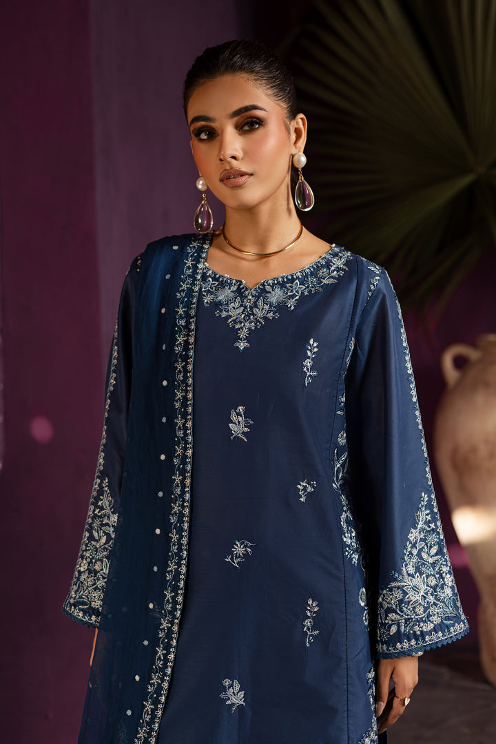 Twinkle Haze 3Pc - Embroidered Solid Dress