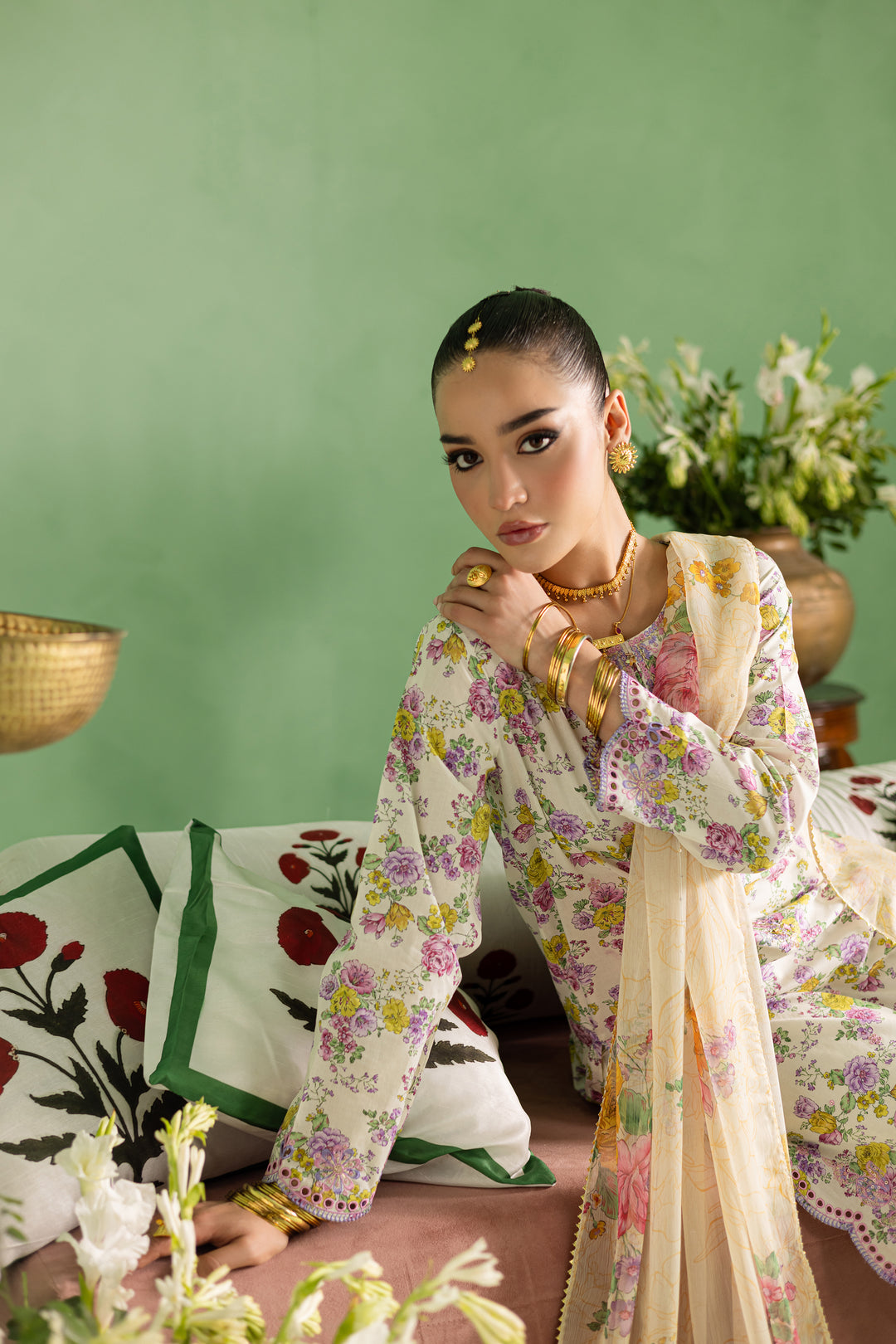 Kylie 3Pc- Printed Lawn Dress