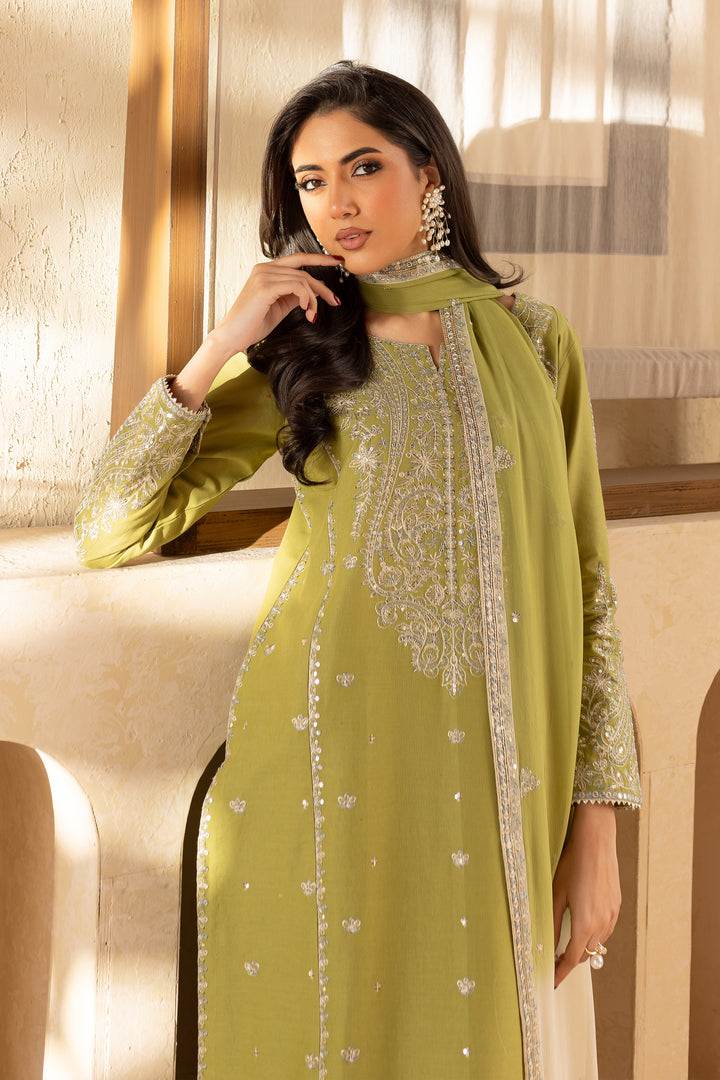 Mileno 3Pc - Embroidered Khaddar Dress