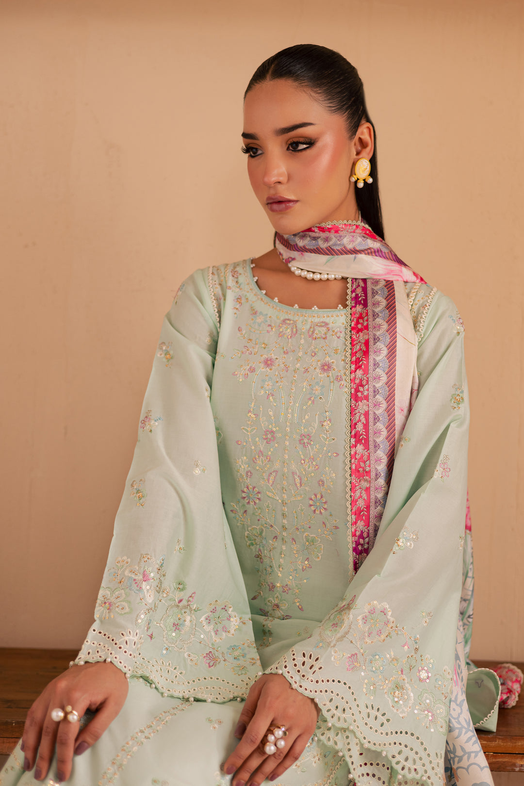 Miya 3Pc - Embroidered Lawn Dress