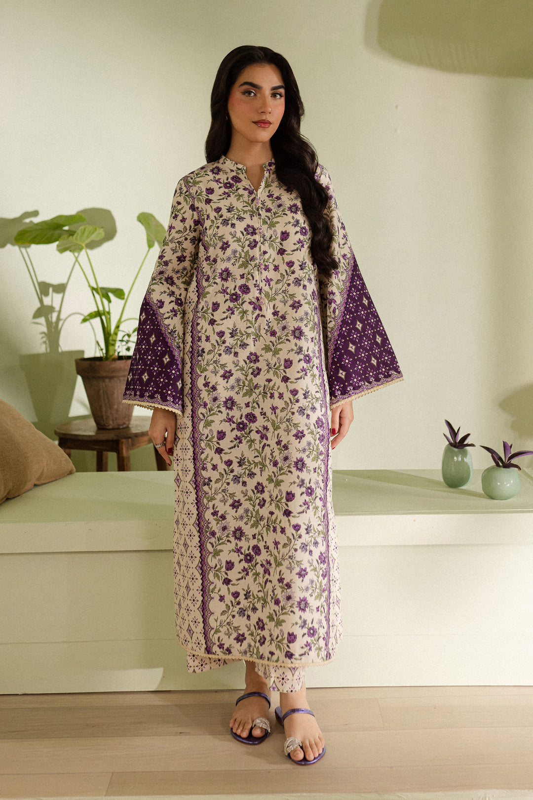 Cyber Grape 2Pc - Printed Khaddar Dress