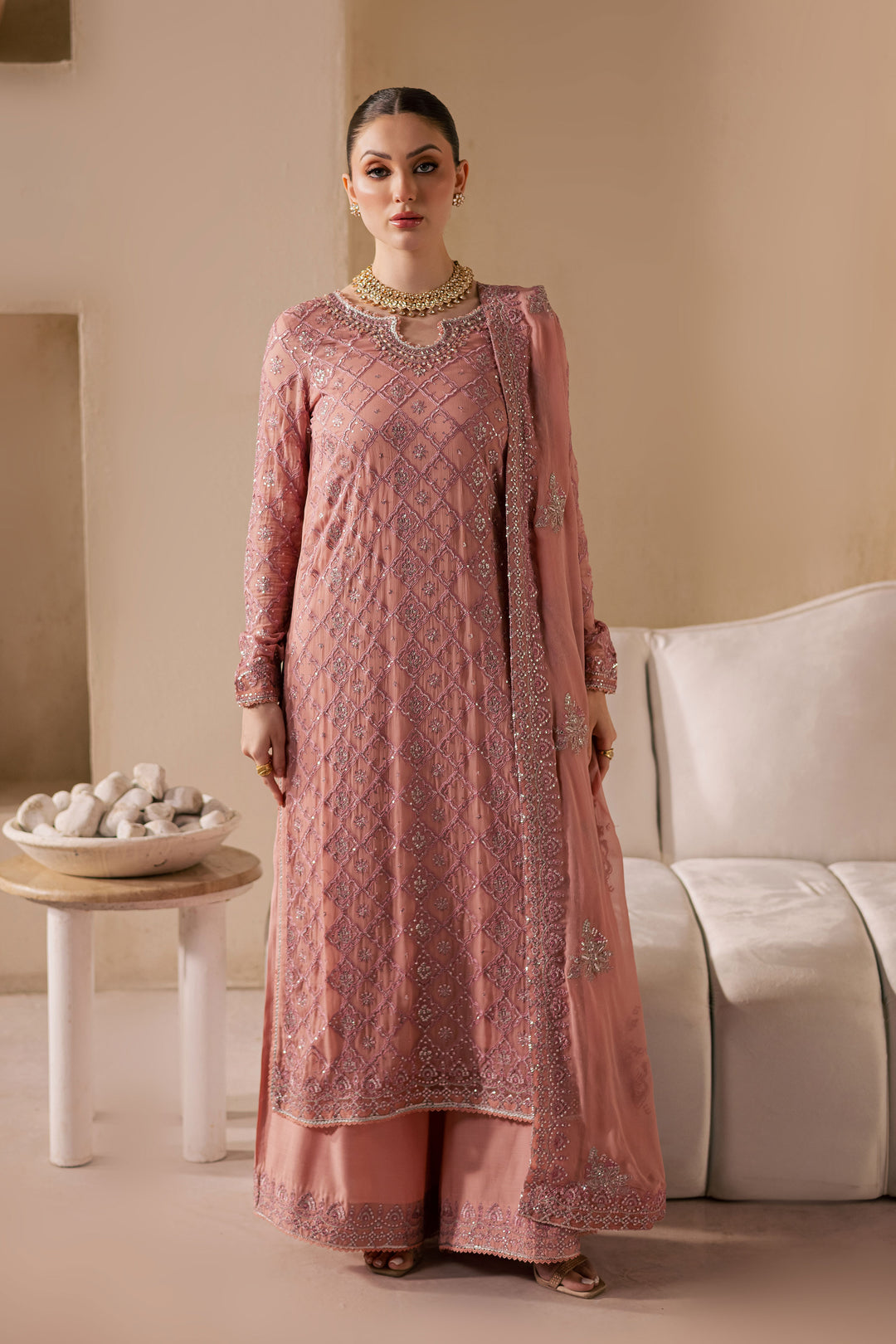  Almas 3Pc - Embroidered Luxe Pret BATIKLuxePRET2025  BATIK   XS / Tea Pink / Chiffon & Raw Silk-S / Tea Pink / Chiffon & Raw Silk-M / Tea Pink / Chiffon & Raw Silk-L / Tea Pink / Chiffon & Raw Silk-XL / Tea Pink / Chiffon & Raw Silk