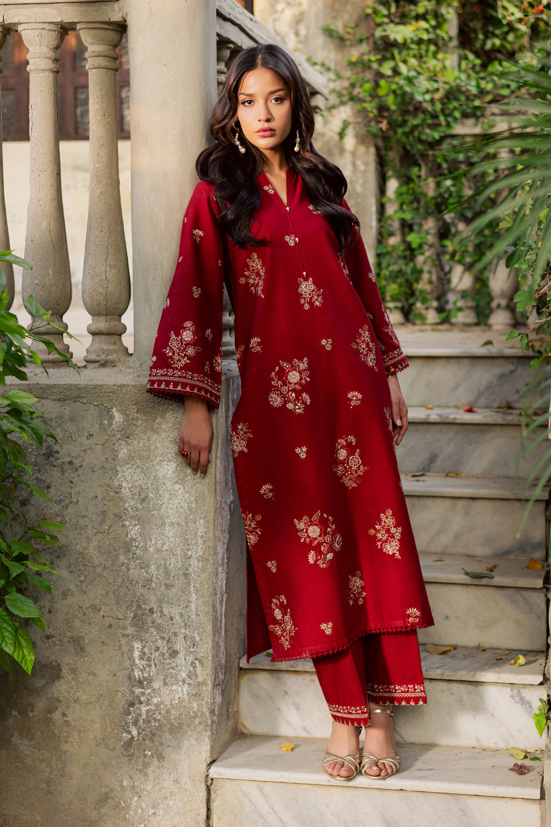 Arisu 2Pc - Embroidered Khaddar Dress