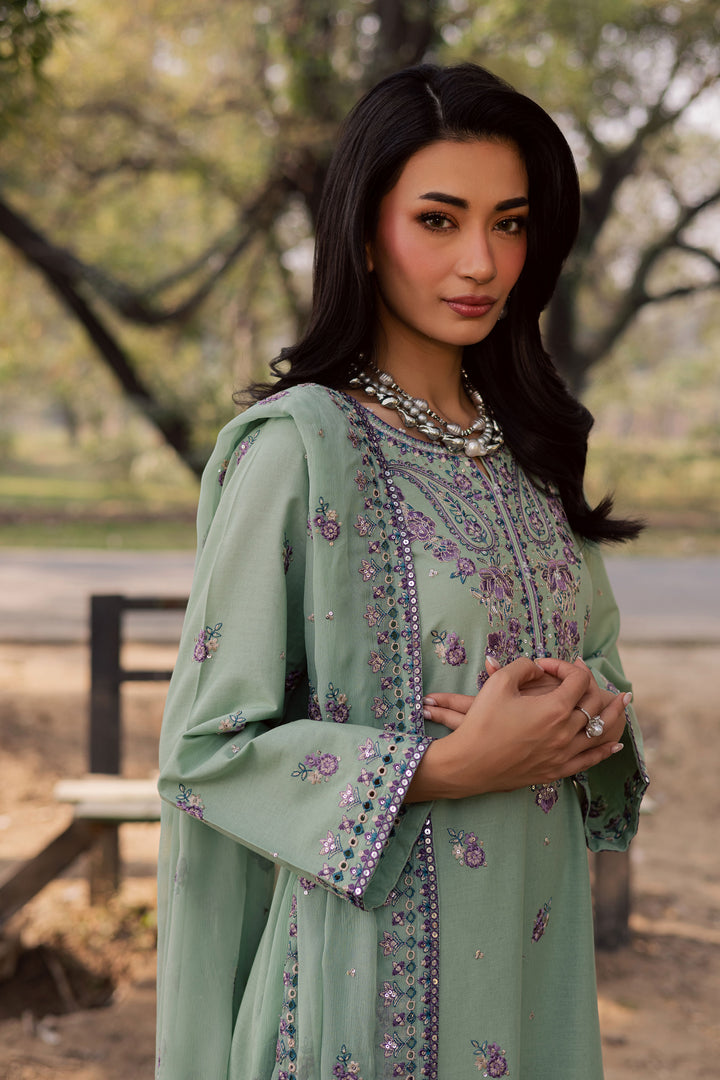 Asmira Lilac 3Pc - Embroidered Khaddar Dress