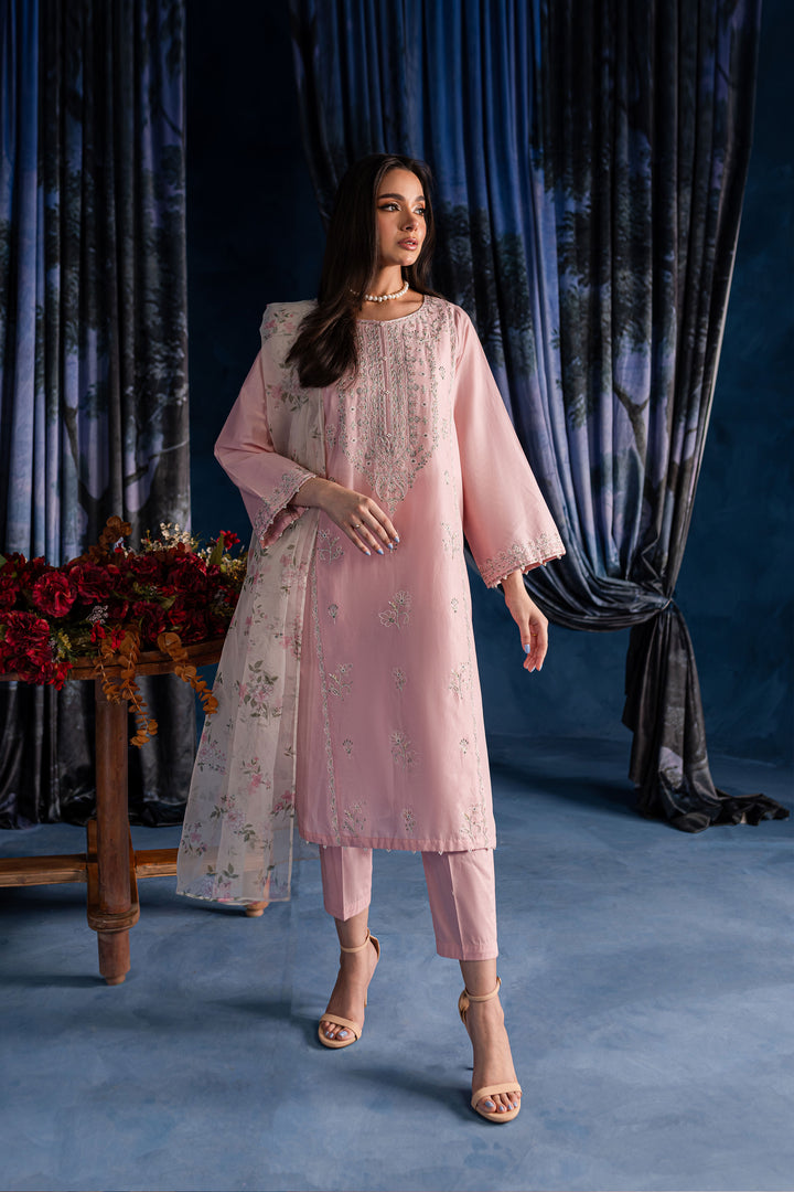 Blushy 3Pc - Embroidered Lawn Dress