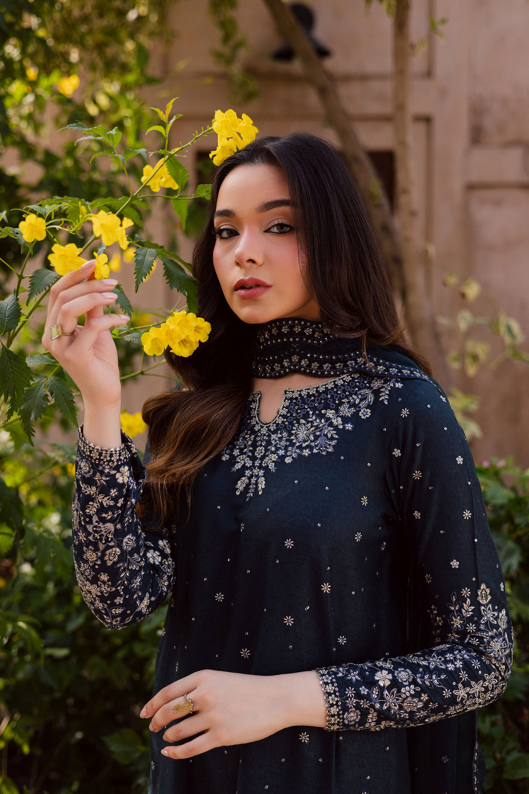  BlueBerry 3Pc - Embroidered Karandi Dress BATIK WINTER PRET 2025  BATIK   XS / Blueberry Blue / Karandi-S / Blueberry Blue / Karandi-M / Blueberry Blue / Karandi-L / Blueberry Blue / Karandi-XL / Blueberry Blue / Karandi