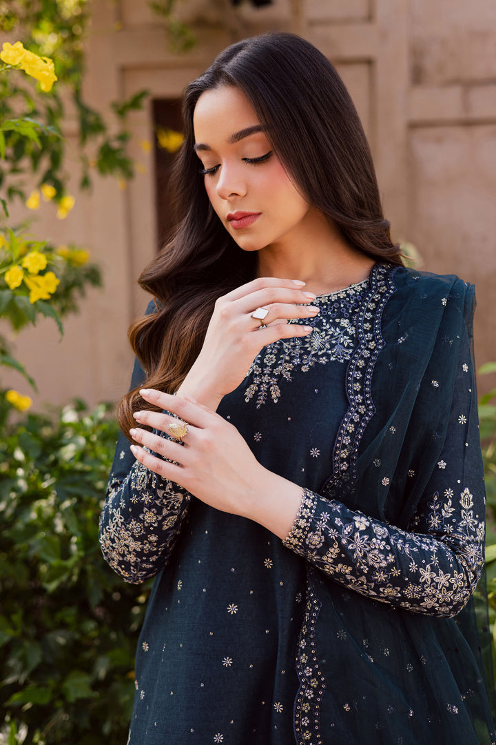  BlueBerry 3Pc - Embroidered Karandi Dress BATIK WINTER PRET 2025  BATIK   XS / Blueberry Blue / Karandi-S / Blueberry Blue / Karandi-M / Blueberry Blue / Karandi-L / Blueberry Blue / Karandi-XL / Blueberry Blue / Karandi