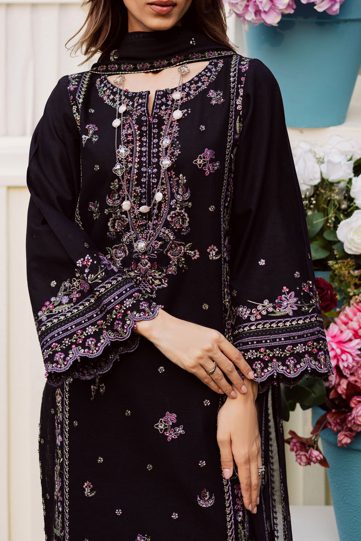 Black Cascade 3Pc - Embroidered Khaddar Dress BATIK WINTER PRET 2025  BATIK   XS / Black / Khaddar-S / Black / Khaddar-M / Black / Khaddar-L / Black / Khaddar-XL / Black / Khaddar