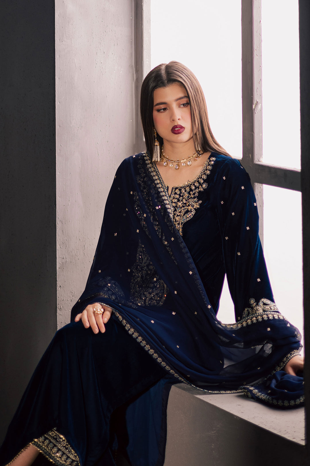  BlueVera 3Pc - Velvet Luxe Pret BATIKLuxePRET2025  BATIK   XS / Blue / Velvet-S / Blue / Velvet-M / Blue / Velvet-L / Blue / Velvet-XL / Blue / Velvet