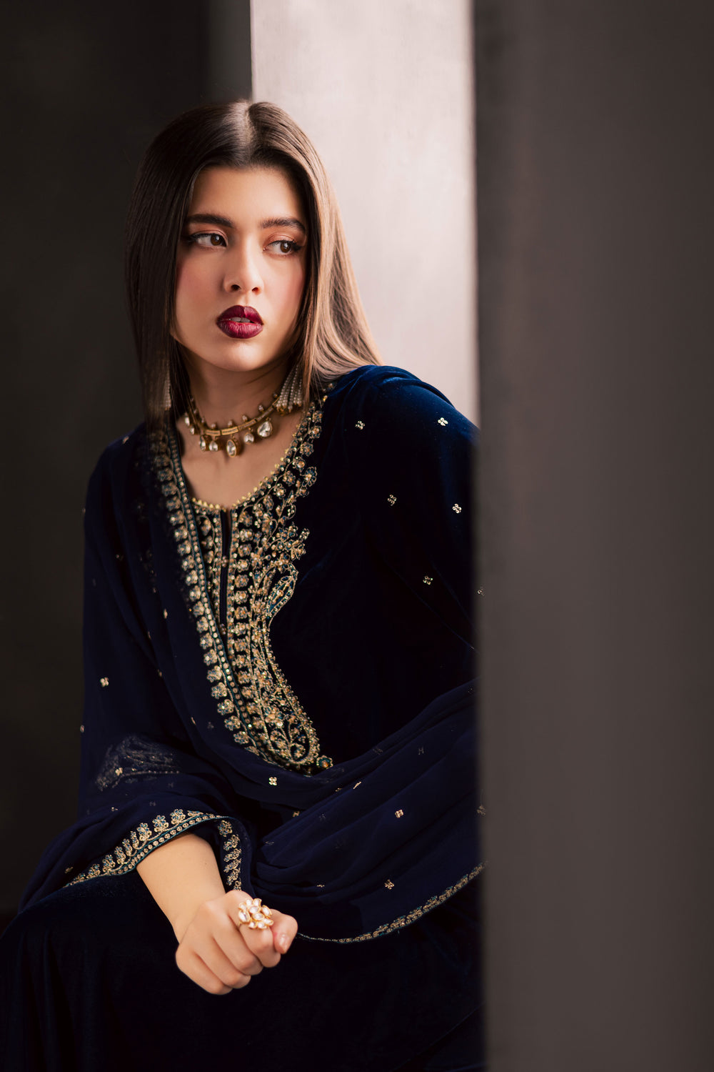  BlueVera 3Pc - Velvet Luxe Pret BATIKLuxePRET2025  BATIK   XS / Blue / Velvet-S / Blue / Velvet-M / Blue / Velvet-L / Blue / Velvet-XL / Blue / Velvet