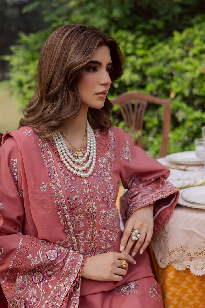 Coral Feather 3Pc - Embroidered Khaddar Dress