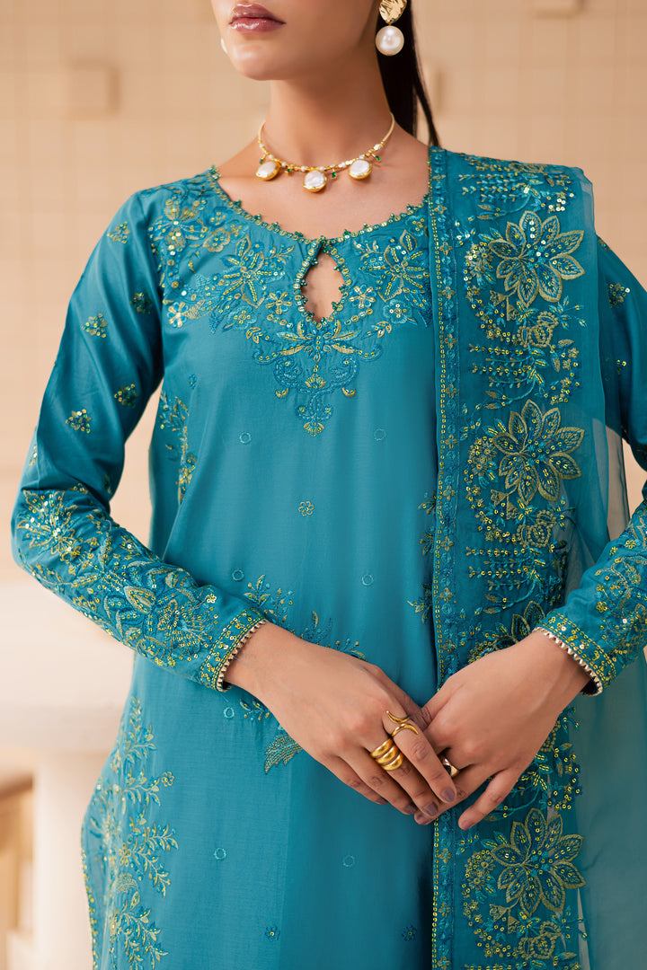 Dalilah 3Pc - Embroidered Lawn Dress