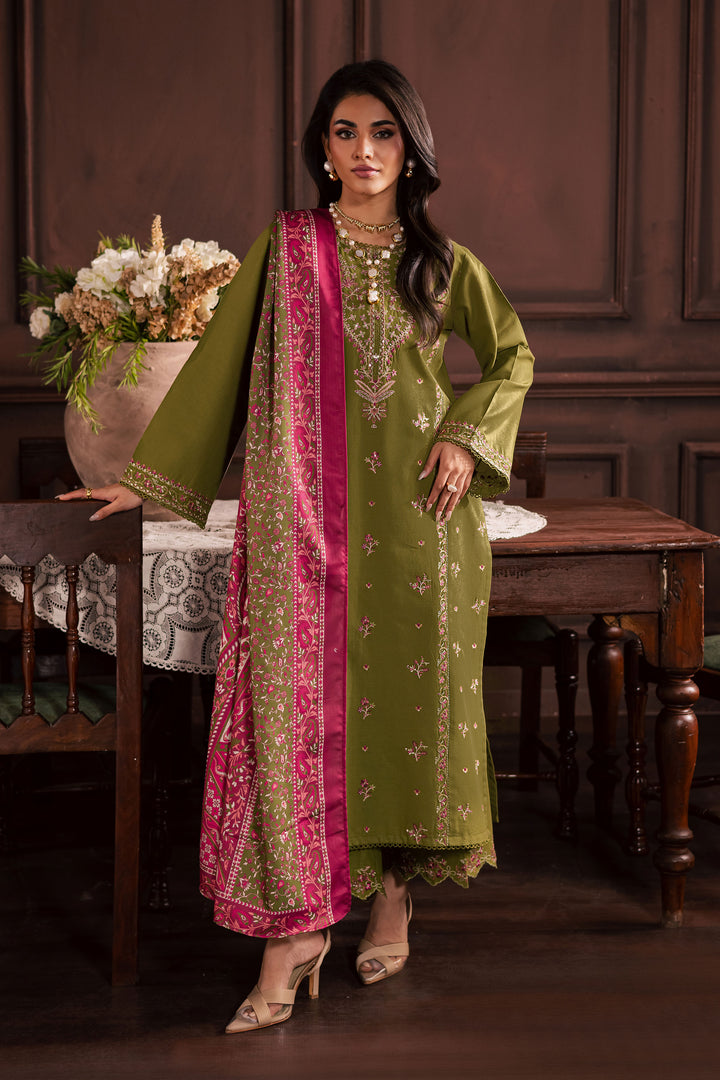 Darla 3Pc - Embroidered Khaddar Dress