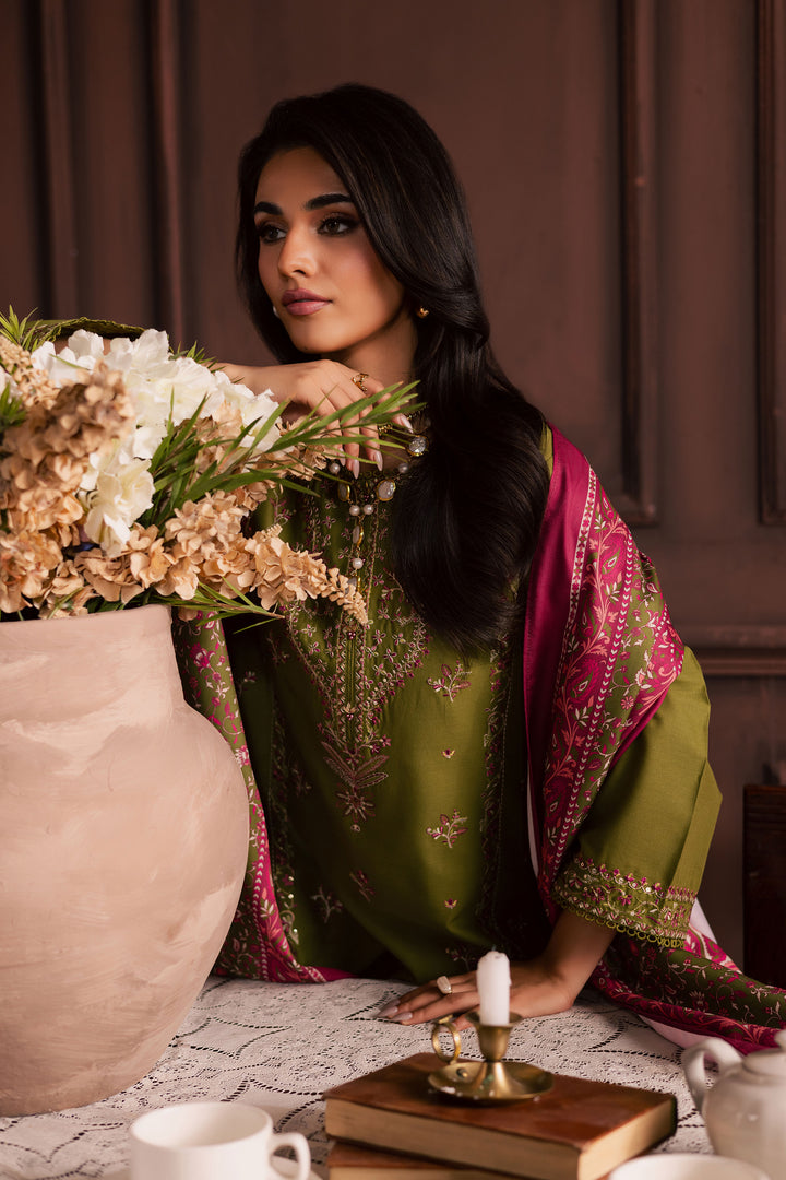 Darla 3Pc - Embroidered Khaddar Dress