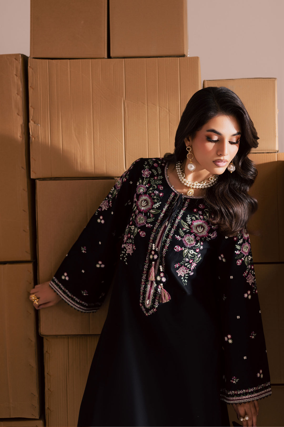 Deejo 2Pc - Embroidered Khaddar Dress