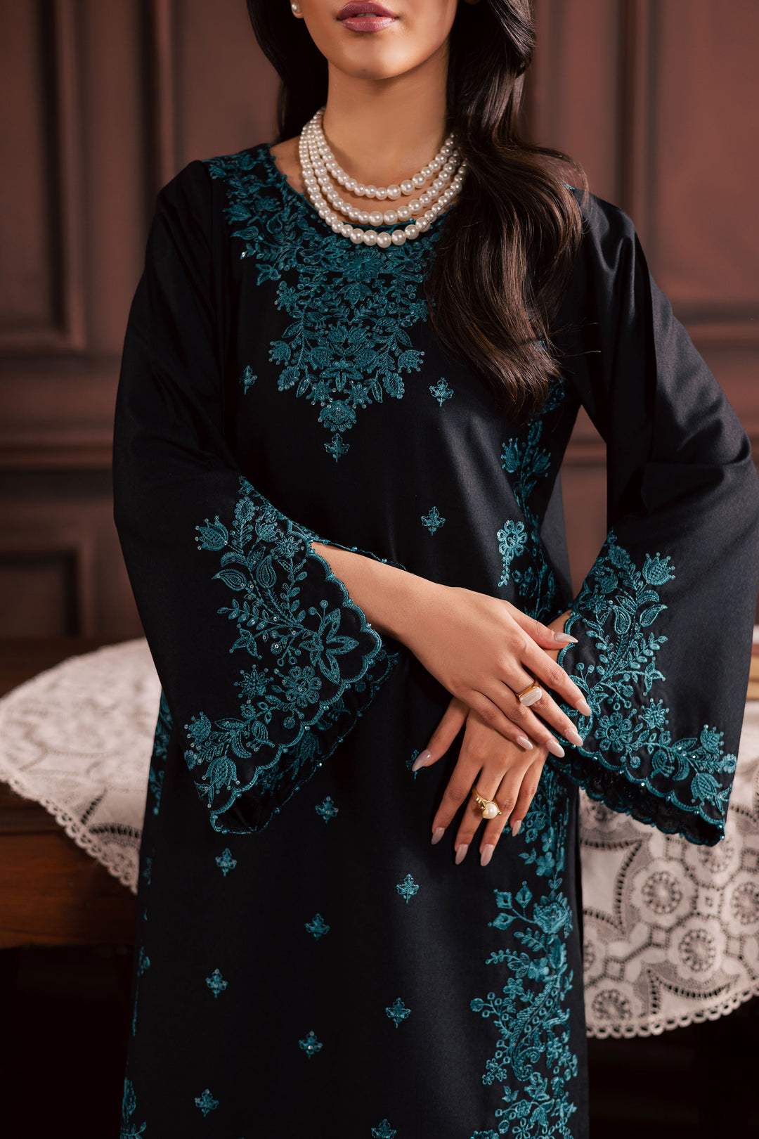 Dreamboat 2Pc - Embroidered Karandi Dress