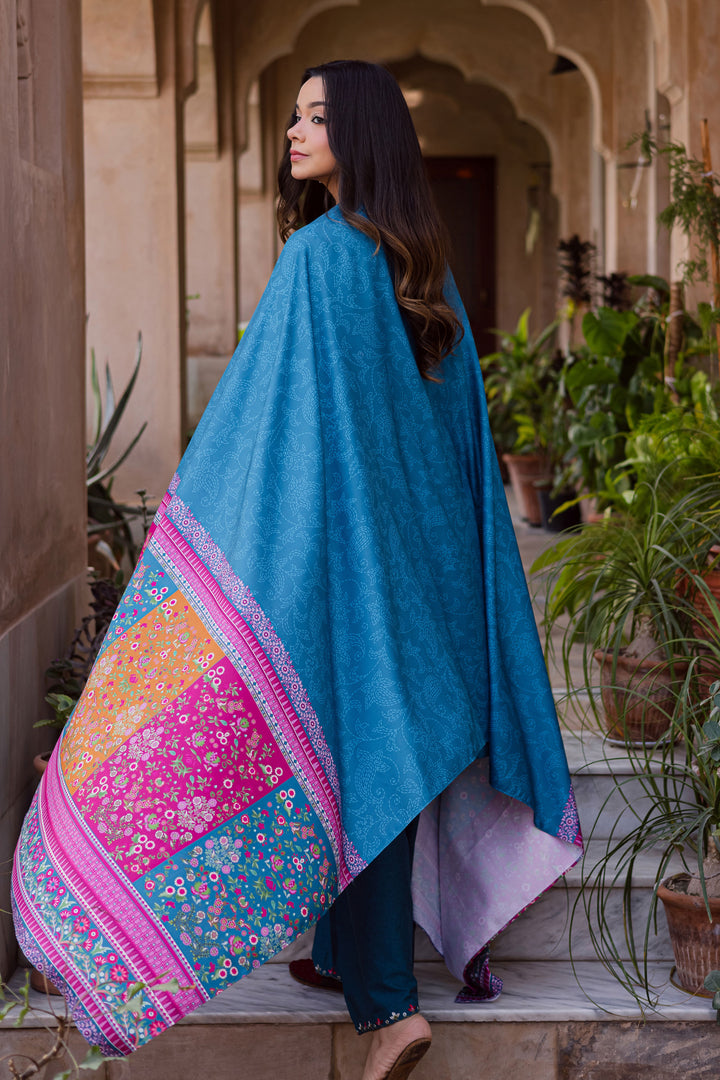 Elika 3Pc - Embroidered Karandi Dress BATIK WINTER PRET 2025  BATIK   XS / Whale Blue / Karandi-S / Whale Blue / Karandi-M / Whale Blue / Karandi-L / Whale Blue / Karandi-XL / Whale Blue / Karandi