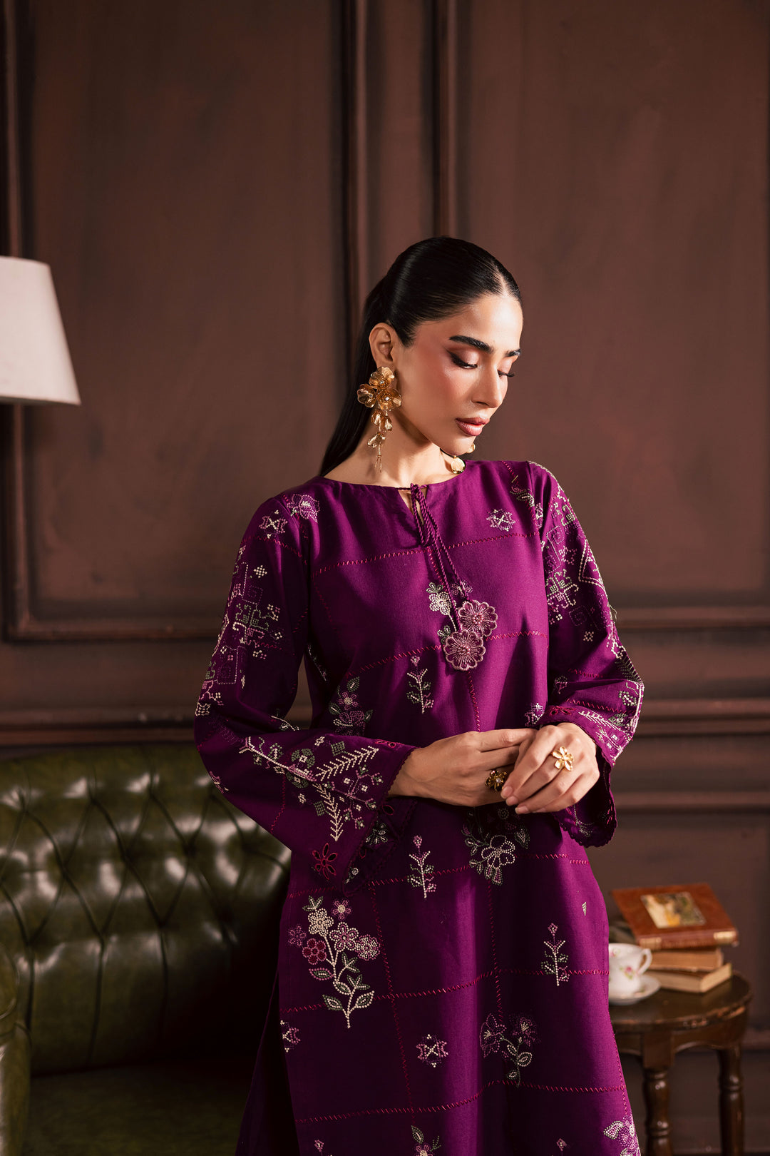 Purple Enid 2Pc - Embroidered Khaddar Dress BATIK WINTER PRET 2025  BATIK   XS / Deep Purple / Khaddar-S / Deep Purple / Khaddar-M / Deep Purple / Khaddar-L / Deep Purple / Khaddar-XL / Deep Purple / Khaddar