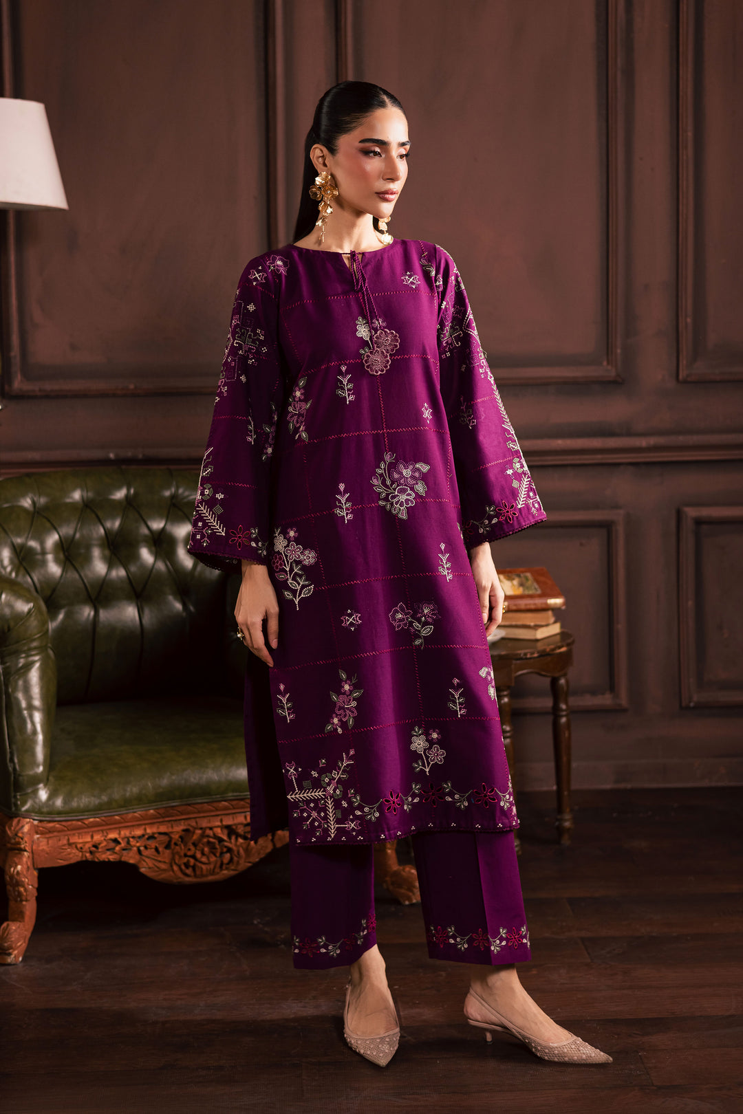 Purple Enid 2Pc - Embroidered Khaddar Dress BATIK WINTER PRET 2025  BATIK   XS / Deep Purple / Khaddar-S / Deep Purple / Khaddar-M / Deep Purple / Khaddar-L / Deep Purple / Khaddar-XL / Deep Purple / Khaddar