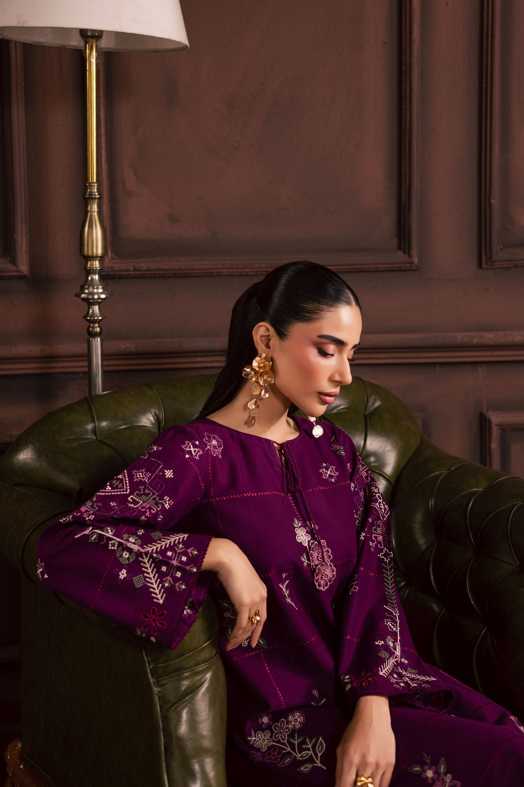 Purple Enid 2Pc - Embroidered Khaddar Dress BATIK WINTER PRET 2025  BATIK   XS / Deep Purple / Khaddar-S / Deep Purple / Khaddar-M / Deep Purple / Khaddar-L / Deep Purple / Khaddar-XL / Deep Purple / Khaddar