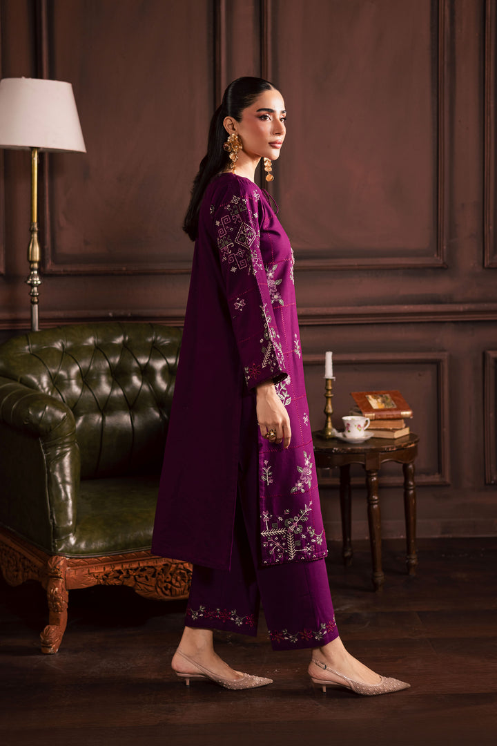 Purple Enid 2Pc - Embroidered Khaddar Dress BATIK WINTER PRET 2025  BATIK   XS / Deep Purple / Khaddar-S / Deep Purple / Khaddar-M / Deep Purple / Khaddar-L / Deep Purple / Khaddar-XL / Deep Purple / Khaddar