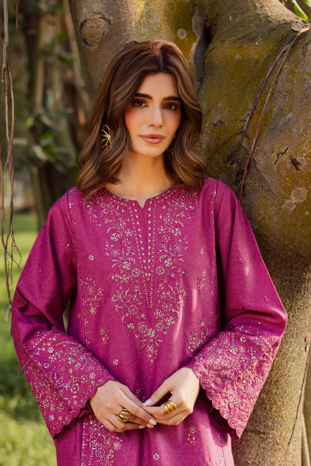 Eyter 2Pc - Embroidered Karandi Dress BATIK WINTER PRET 2025  BATIK   XS / Barbie Pink / Karandi-S / Barbie Pink / Karandi-M / Barbie Pink / Karandi-L / Barbie Pink / Karandi-XL / Barbie Pink / Karandi