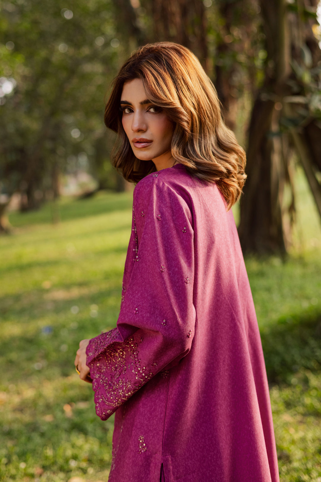 Eyter 2Pc - Embroidered Karandi Dress BATIK WINTER PRET 2025  BATIK   XS / Barbie Pink / Karandi-S / Barbie Pink / Karandi-M / Barbie Pink / Karandi-L / Barbie Pink / Karandi-XL / Barbie Pink / Karandi