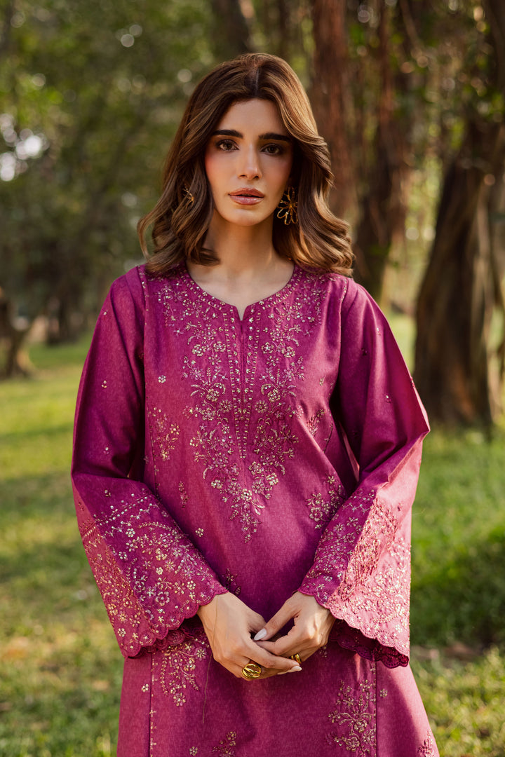 Eyter 2Pc - Embroidered Karandi Dress BATIK WINTER PRET 2025  BATIK   XS / Barbie Pink / Karandi-S / Barbie Pink / Karandi-M / Barbie Pink / Karandi-L / Barbie Pink / Karandi-XL / Barbie Pink / Karandi