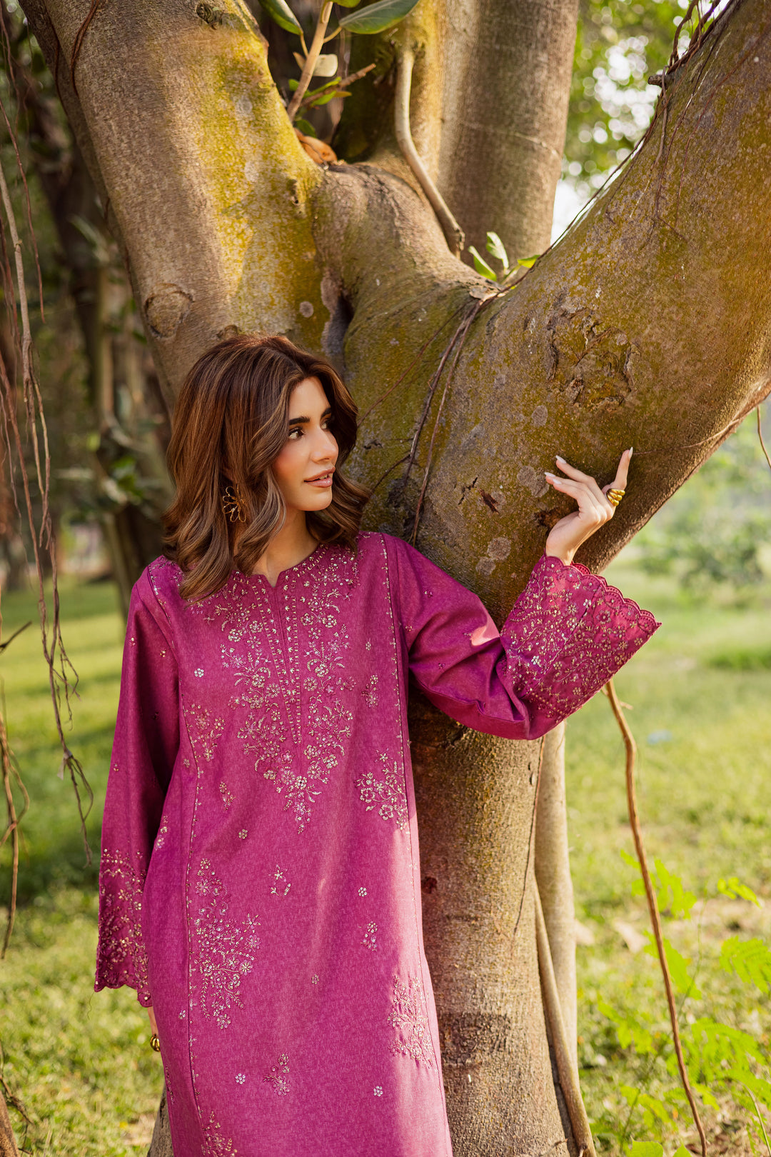 Eyter 2Pc - Embroidered Karandi Dress BATIK WINTER PRET 2025  BATIK   XS / Barbie Pink / Karandi-S / Barbie Pink / Karandi-M / Barbie Pink / Karandi-L / Barbie Pink / Karandi-XL / Barbie Pink / Karandi