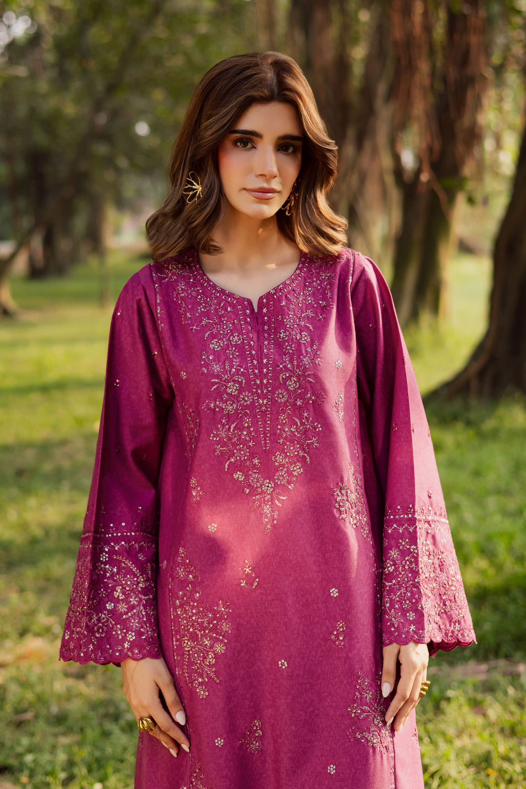 Eyter 2Pc - Embroidered Karandi Dress BATIK WINTER PRET 2025  BATIK   XS / Barbie Pink / Karandi-S / Barbie Pink / Karandi-M / Barbie Pink / Karandi-L / Barbie Pink / Karandi-XL / Barbie Pink / Karandi