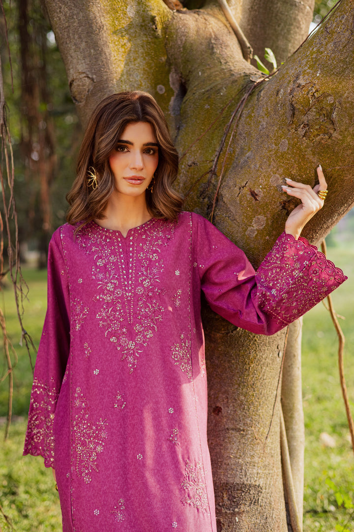 Eyter 2Pc - Embroidered Karandi Dress BATIK WINTER PRET 2025  BATIK   XS / Barbie Pink / Karandi-S / Barbie Pink / Karandi-M / Barbie Pink / Karandi-L / Barbie Pink / Karandi-XL / Barbie Pink / Karandi