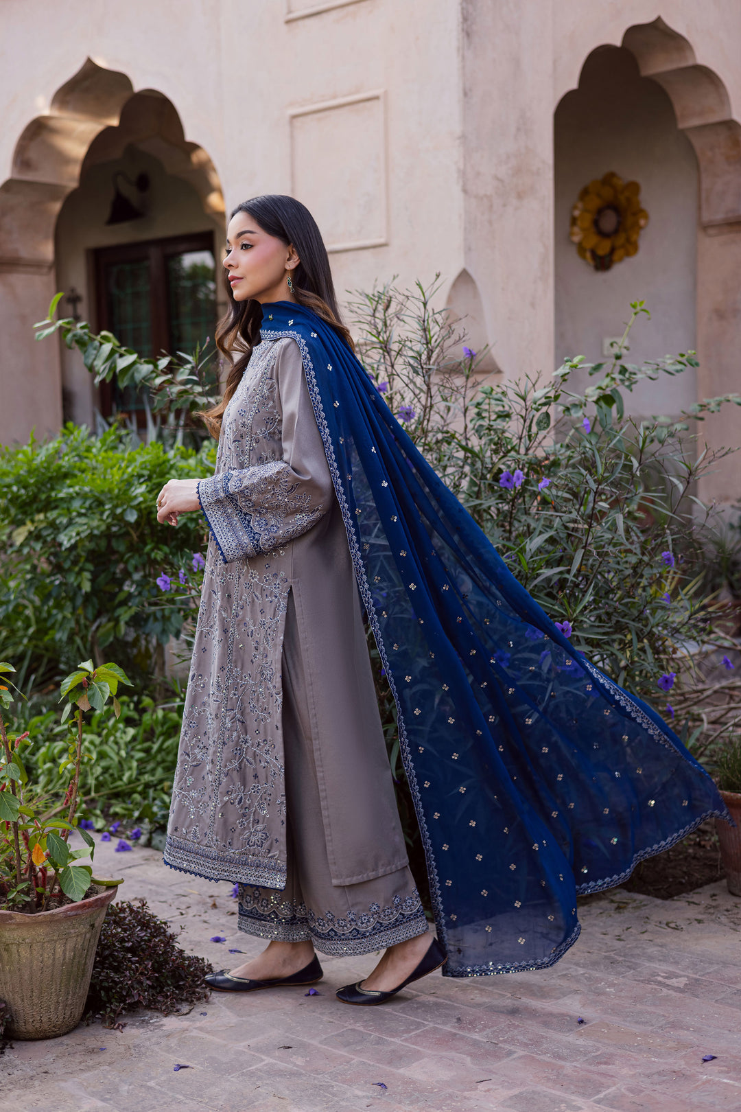  Ezlyin 3Pc - Embroidered Karandi Dress BATIK WINTER PRET 2025  BATIK   XS / Grey / Karandi-S / Grey / Karandi-M / Grey / Karandi-L / Grey / Karandi-XL / Grey / Karandi