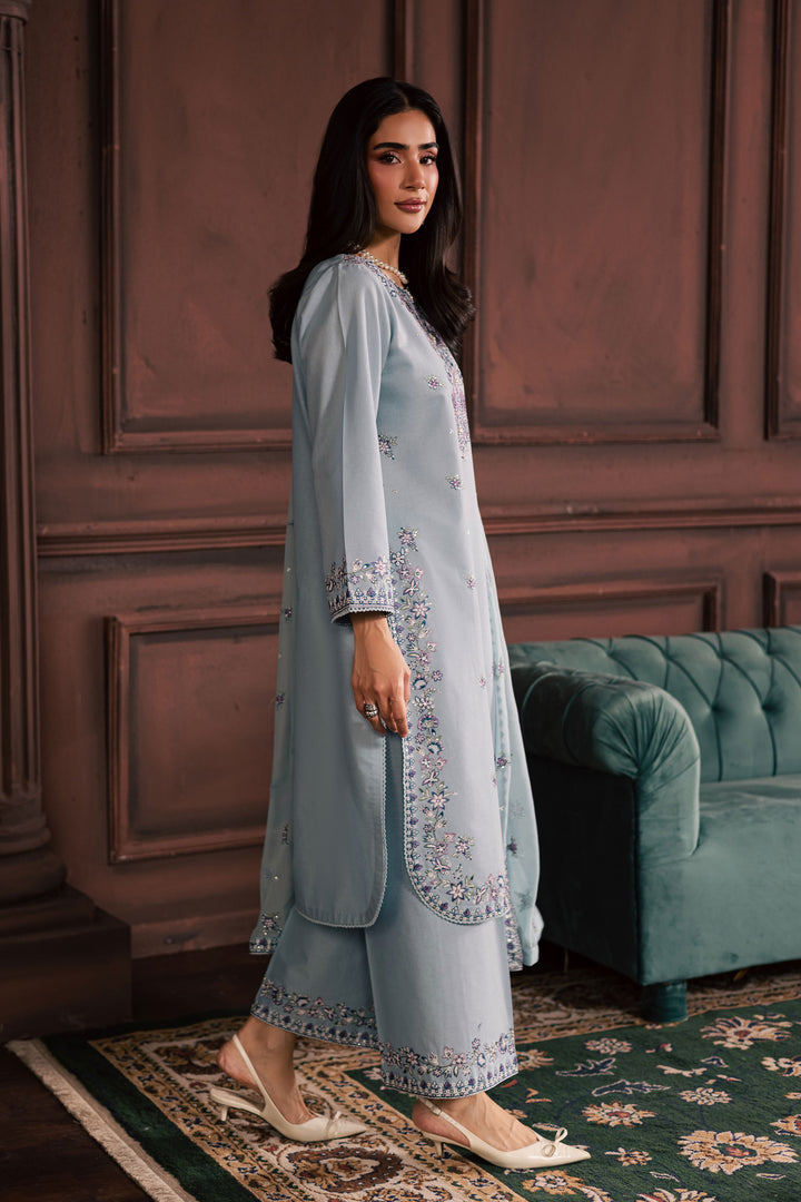 Azure Charm  3Pc - Embroidered Khaddar Dress BATIK WINTER PRET 2025  BATIK   XS / Sky Blue / Khaddar-S / Sky Blue / Khaddar-M / Sky Blue / Khaddar-L / Sky Blue / Khaddar-XL / Sky Blue / Khaddar