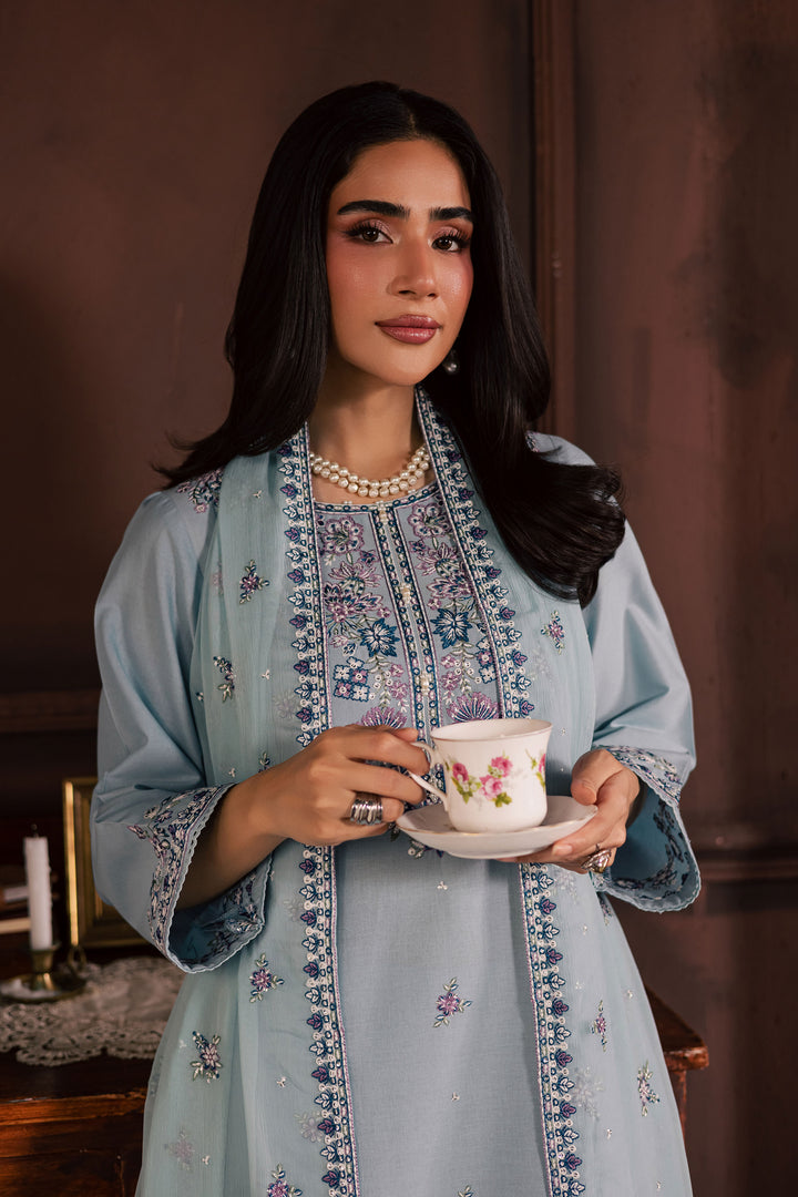 Azure Charm  3Pc - Embroidered Khaddar Dress BATIK WINTER PRET 2025  BATIK   XS / Sky Blue / Khaddar-S / Sky Blue / Khaddar-M / Sky Blue / Khaddar-L / Sky Blue / Khaddar-XL / Sky Blue / Khaddar