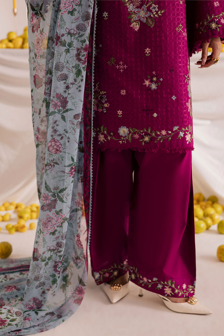 Floral Pine 3Pc - Embroidered Khaddar Dress