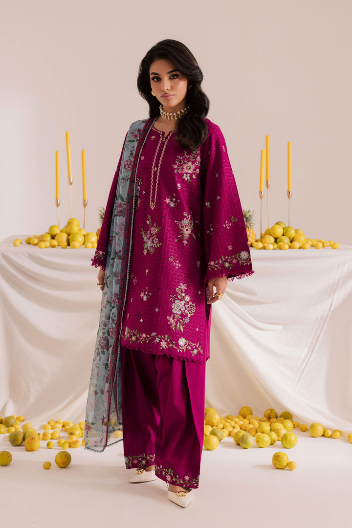 Floral Pine 3Pc - Embroidered Khaddar Dress