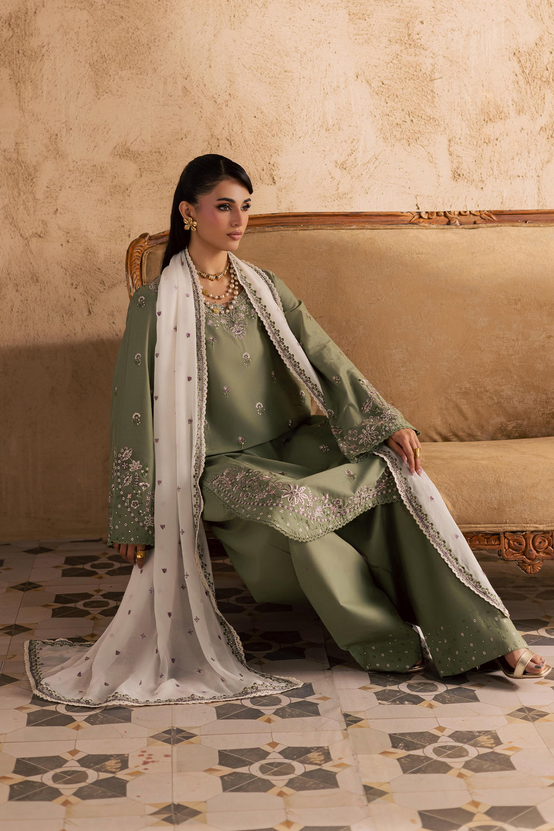 Forest Whisper 3Pc - Embroidered Festive Pret
