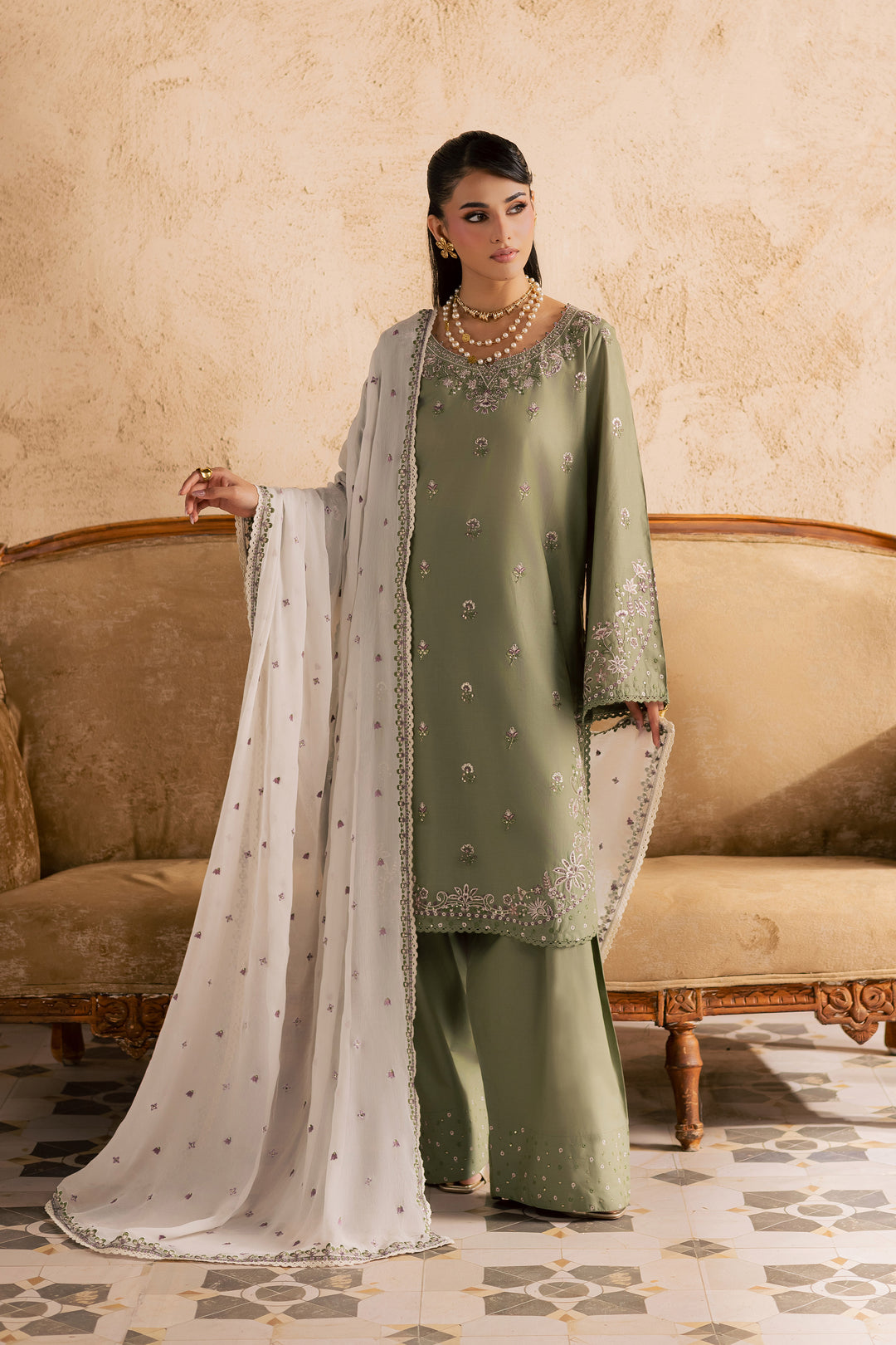 Forest Whisper 3Pc - Embroidered Festive Pret