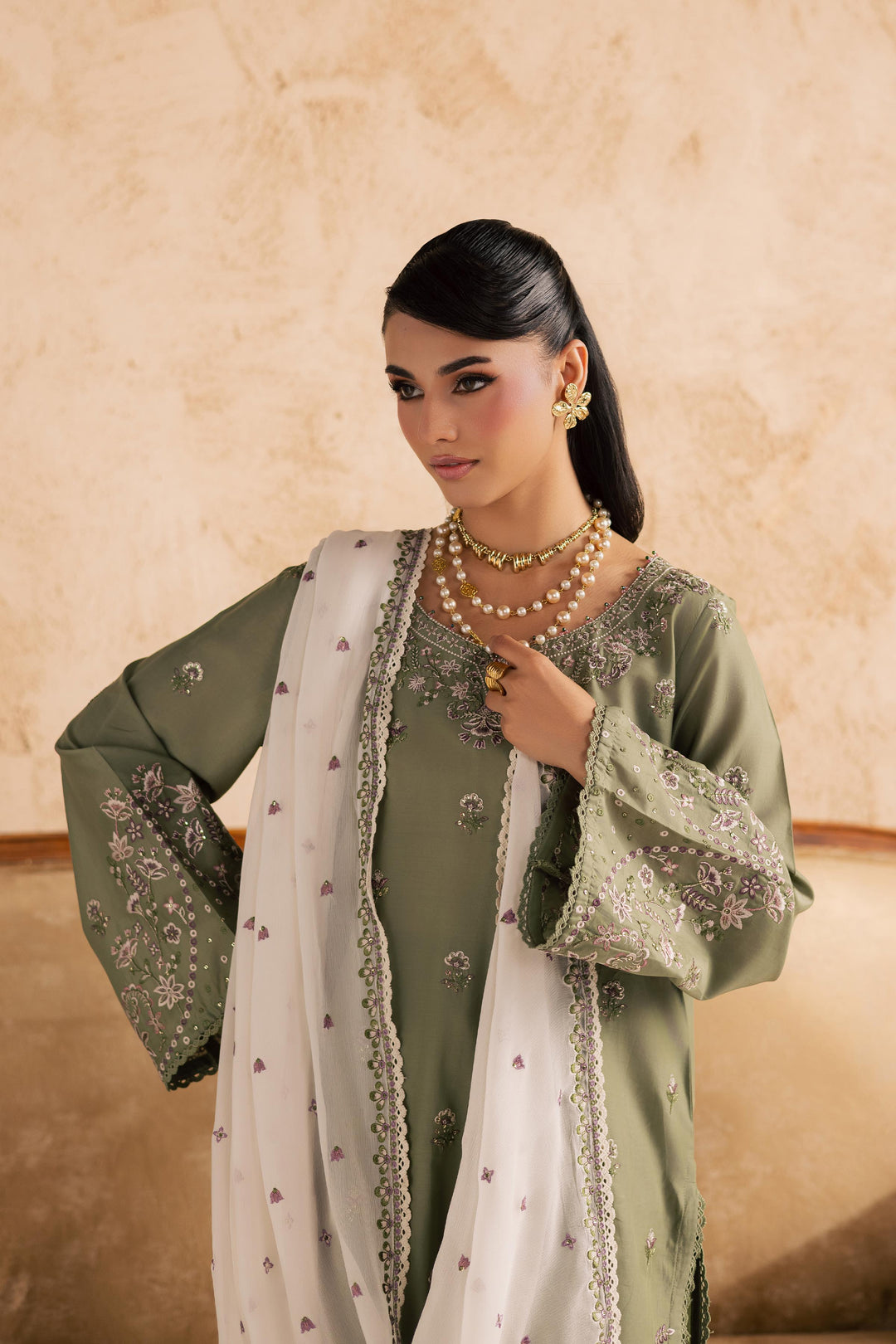 Forest Whisper 3Pc - Embroidered Festive Pret