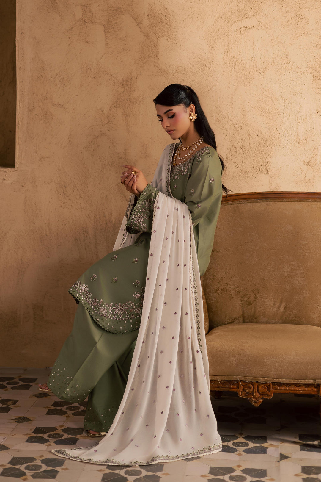 Forest Whisper 3Pc - Embroidered Festive Pret