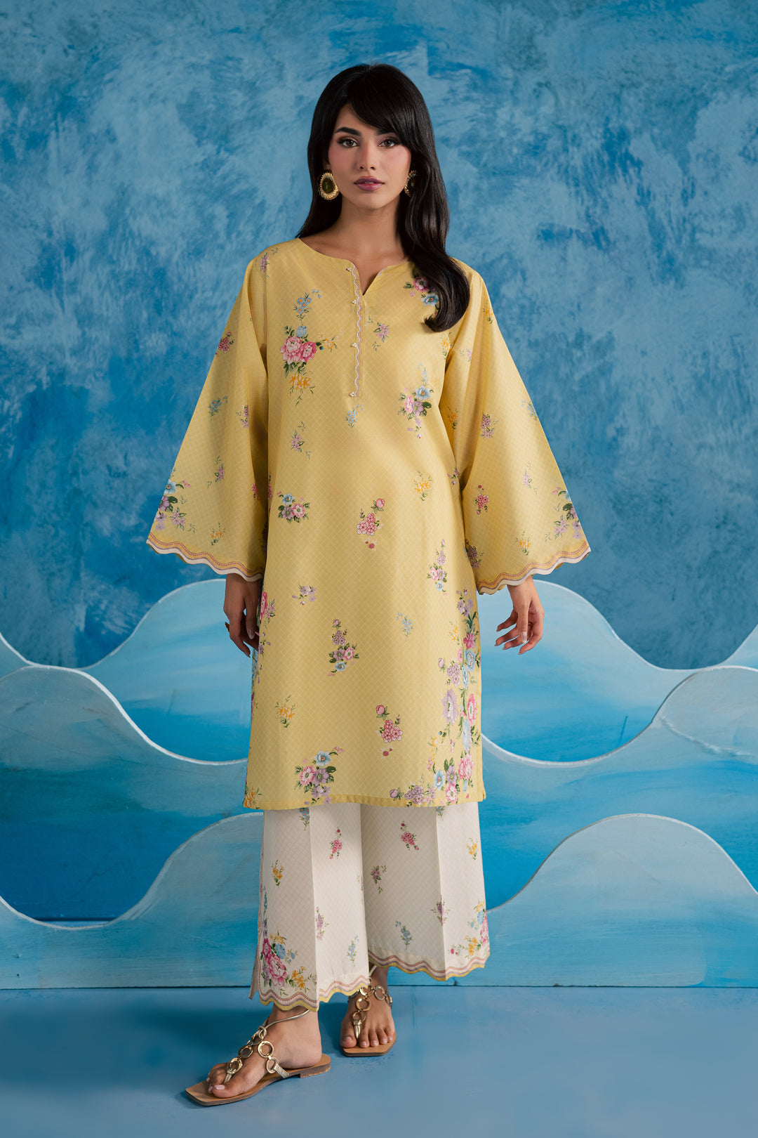 Lime floret 2Pc - Printed Lawn Dress