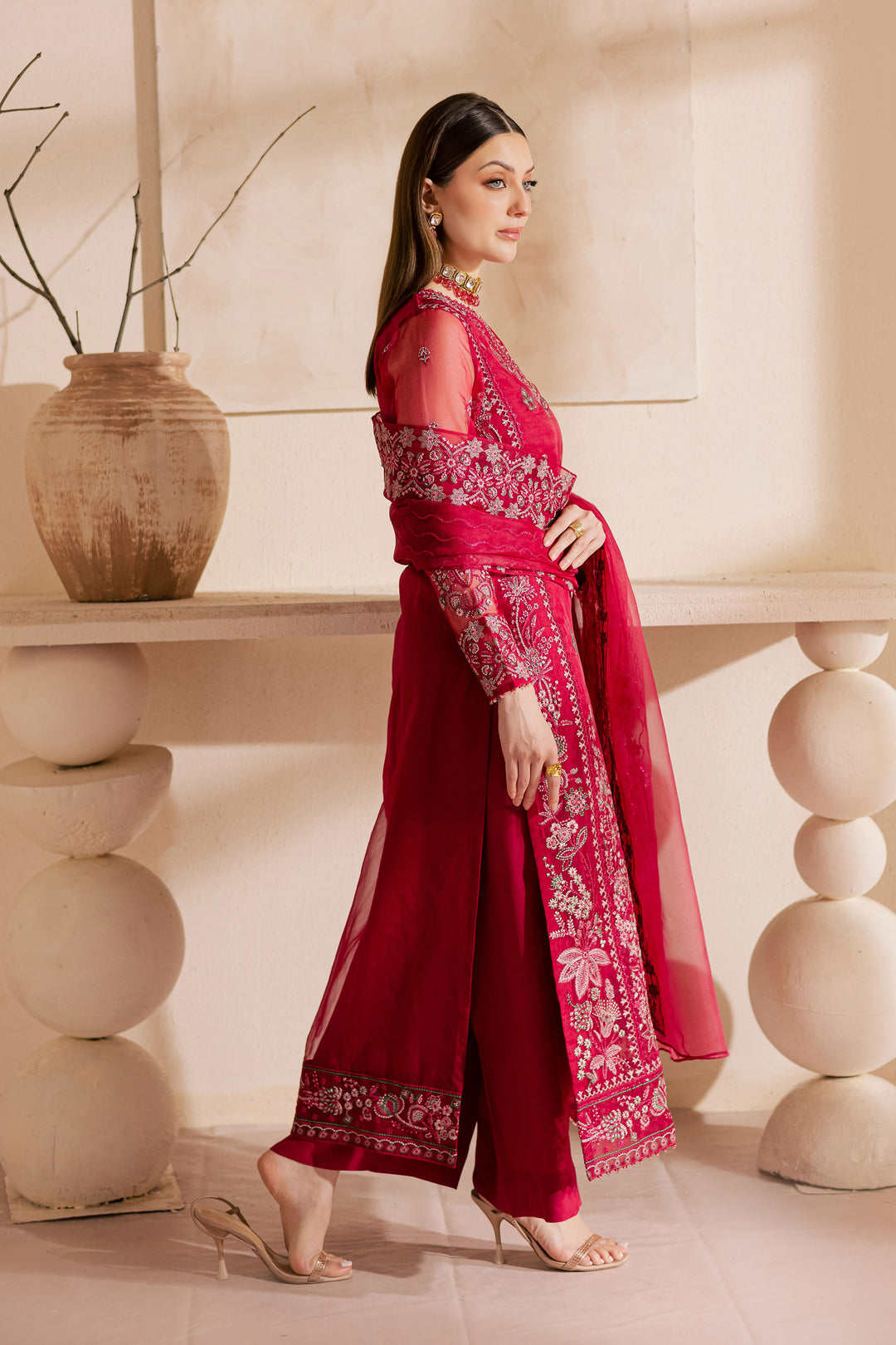 ulshan Zara 3Pc - Embroidered Luxe Pret BATIKLuxePRET2025  BATIK   XS / Fuchsia Pink / Raw Silk & Organza-S / Fuchsia Pink / Raw Silk & Organza-M / Fuchsia Pink / Raw Silk & Organza-L / Fuchsia Pink / Raw Silk & Organza-XL / Fuchsia Pink / Raw Silk & Organza