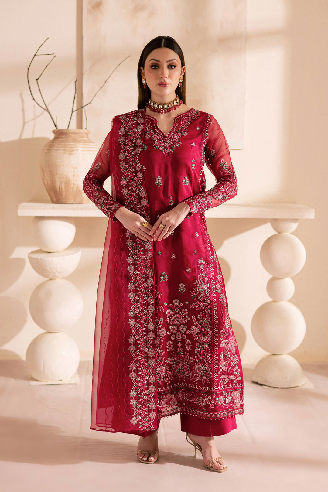 ulshan Zara 3Pc - Embroidered Luxe Pret BATIKLuxePRET2025  BATIK   XS / Fuchsia Pink / Raw Silk & Organza-S / Fuchsia Pink / Raw Silk & Organza-M / Fuchsia Pink / Raw Silk & Organza-L / Fuchsia Pink / Raw Silk & Organza-XL / Fuchsia Pink / Raw Silk & Organza